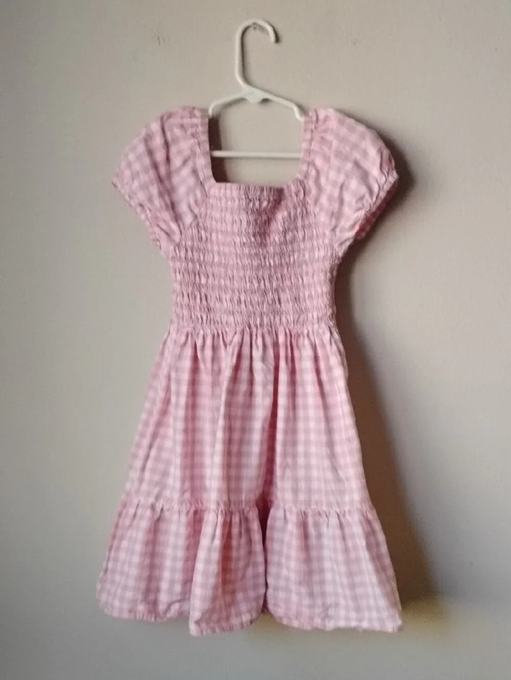 The Children's Place Pink Gingham Smocked Kids Dress